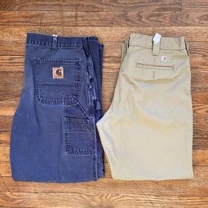 2**pair Carhartt pants. 34x30 Dark Blue and khaki